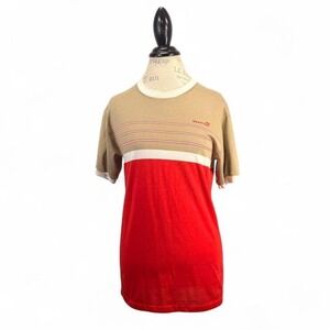 Vintage 80s Track & Court Stripe Color Block T Shirt Mens Medium